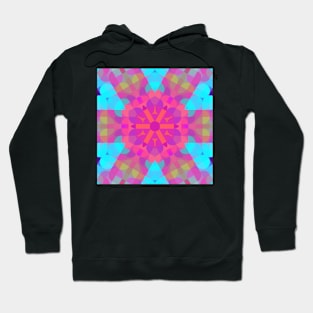 Retro Mandala Flower Pink Blue and Purple Hoodie